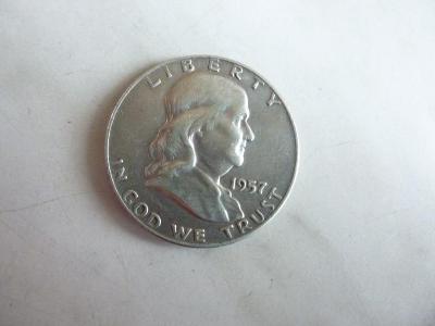 stříbrná mince Half Dollar 1957