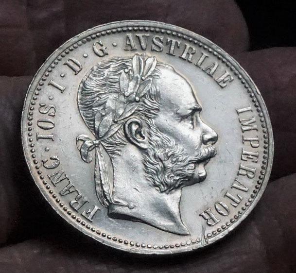 ZLATNÍK  Ag 1873 bz František Josef I ŠPIČKOVÁ KVALITA S PATINOU  !!! - Rakousko-Uhersko numismatika