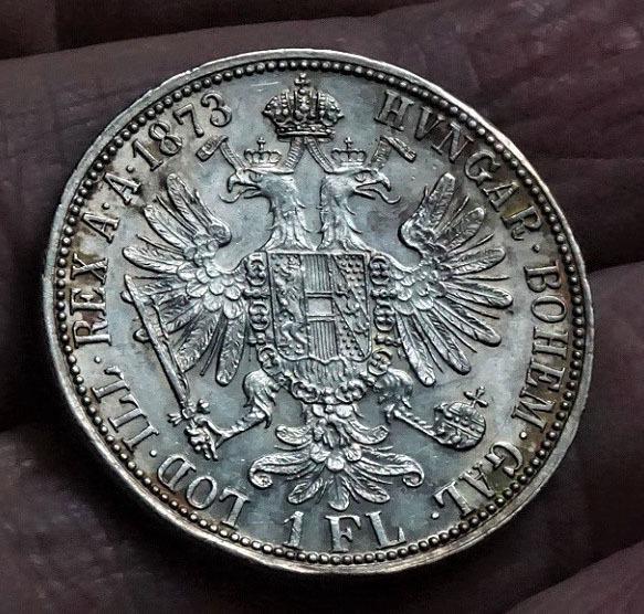 ZLATNÍK  Ag 1873 bz František Josef I ŠPIČKOVÁ KVALITA S PATINOU  !!! - Rakousko-Uhersko numismatika
