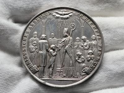 Ag Křestní medaile, 19. století, Zimpel, 24,36g, 2 x punc na hraně
