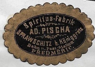 Spiritusfabrik Ad.Pischa - továrna na lih /Správčice, Hradec Králové/