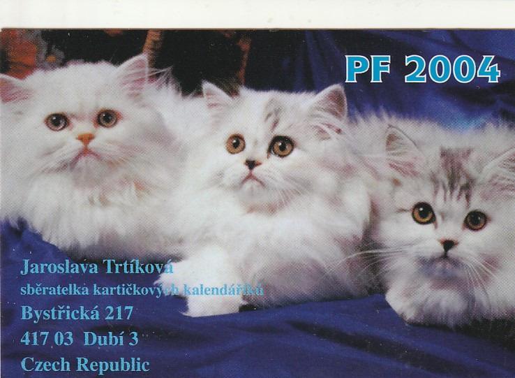(* A A A A  *) KAPESNÍ KALENDÁŘÍK  ČR 2004 - Kartičkové kalendáře pro sběratele