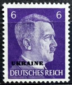 DR-OKUPACE UKRAJINY: MiNr.5 Adolf Hitler 6pf přetisk UKRAINE (*) 1941