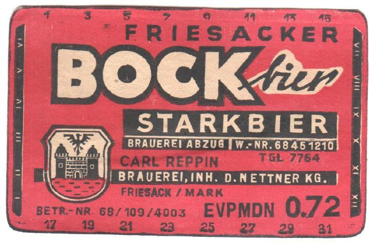 DDR Friesack 6 - jiný text vpravo od znaku - Pivo a související předměty