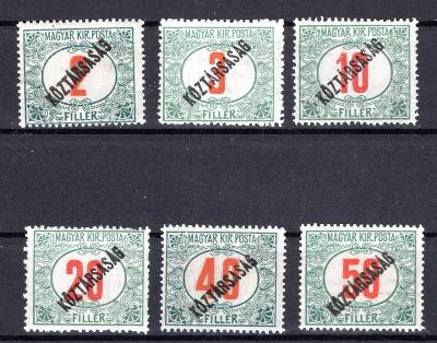 Předběžné/ČSR I. 1918, Převrat, maďarské známky s přetiskem K/19.58542