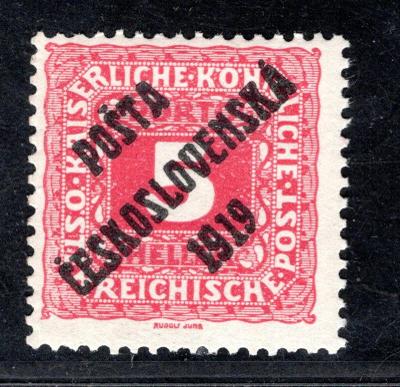 Pč 1919/72, typ I, doplatní malá čísla, červená 5 h/19.73831