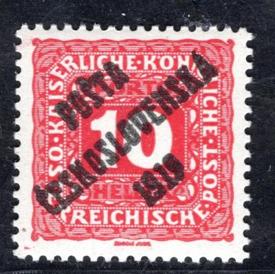 Pč 1919/73, typ II, doplatní malá čísla, červená 10 h/19.73843