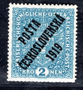 Pč 1919/48 II, typ I, znak, formát široký, kzy, modrá 2 K/19.75905