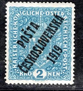 Pč 1919/48 I, typ II, znak, formát úzký, modrá 2 K, zk. Gi/19.75906