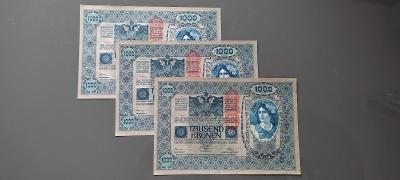Bankovky - RU 1000 Kronen 1902 - Přetisk DO - Postupka !!!!!!!!!