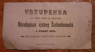 Vstupenka, r. 1895 na Národopisnou výstavu Československou