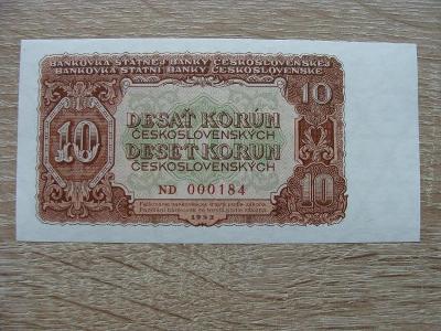 10 Kčs 1953 ND 000184 UNC, originál foto, TOP bankovka z mé sbírky !!!