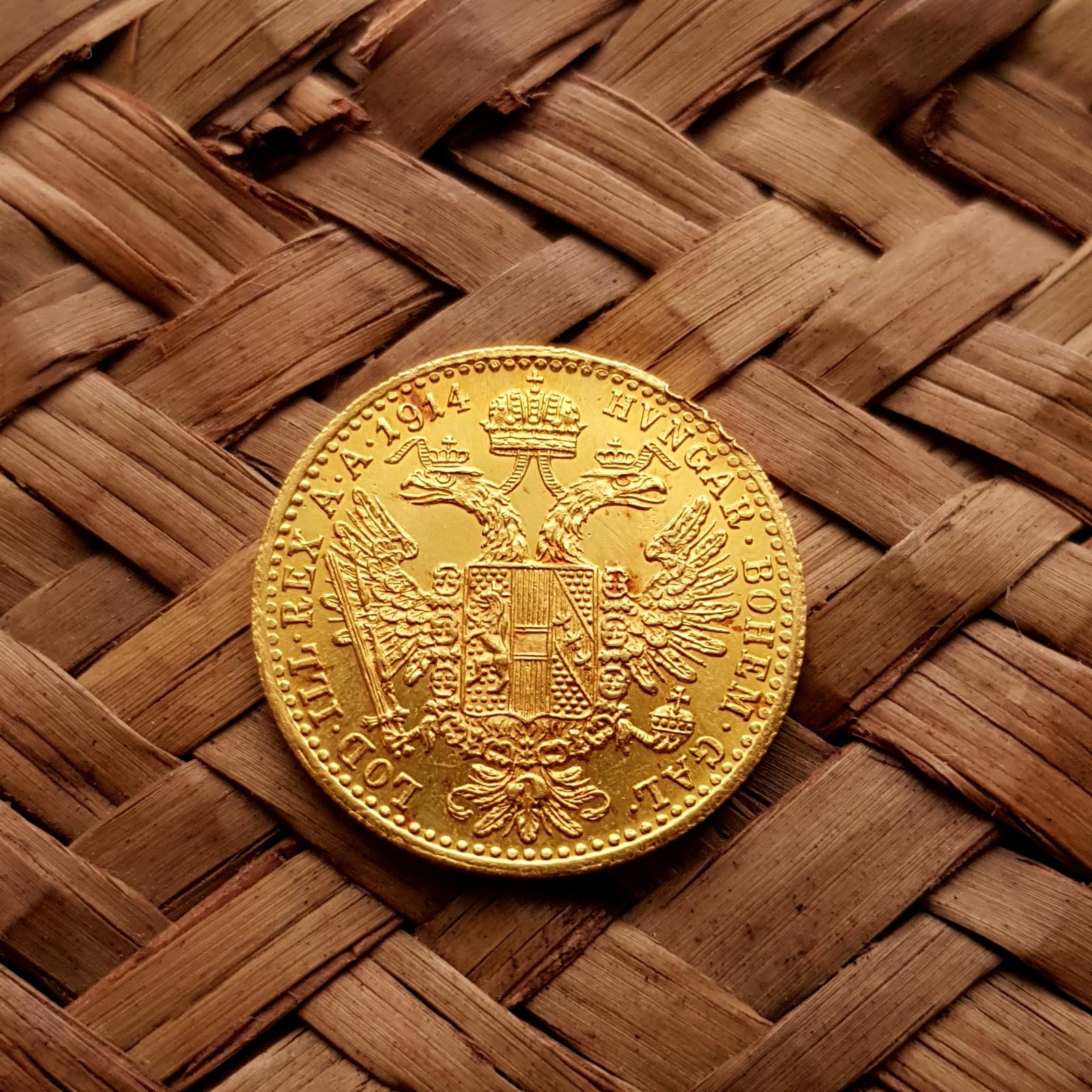 Dukát 1914, zlatá mince, František Josef I.  - Numismatika