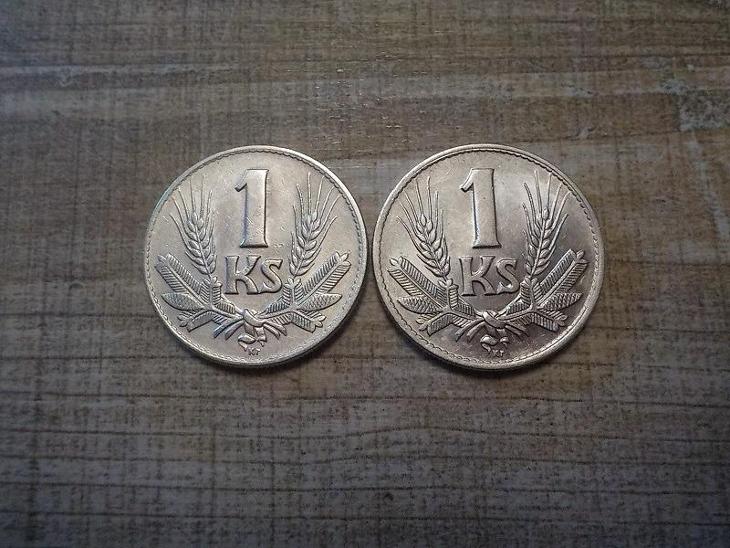 1 Ks 1942 obě dvě varianty !! Luxusní!! - Slovensko numismatika