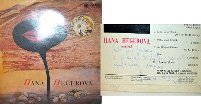 HANA HEGEROVÁ: RECITAL 1; VĚNOVÁNÍ + PODPIS HANY HEGEROVÉ; 1971