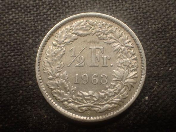 Švýcarsko 1/2 Frank 1963 - Evropa numismatika