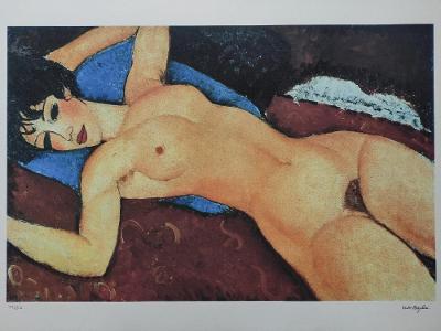 Amedeo Modigliani - Ležící akt - Certifikát, signováno, číslováno