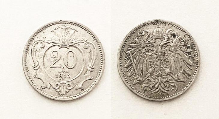 František Josef I. - 20 haléř 1914 - Rakousko-Uhersko numismatika