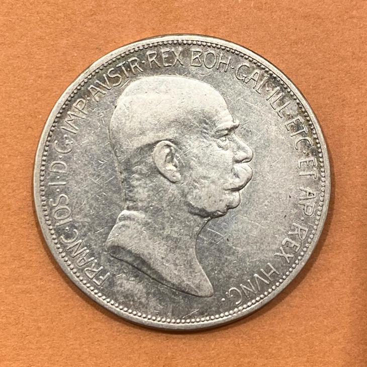 Stříbrná výroční 5 Koruna – FRANTIŠEK JOSEF I. 1908 - Rakousko-Uhersko numismatika