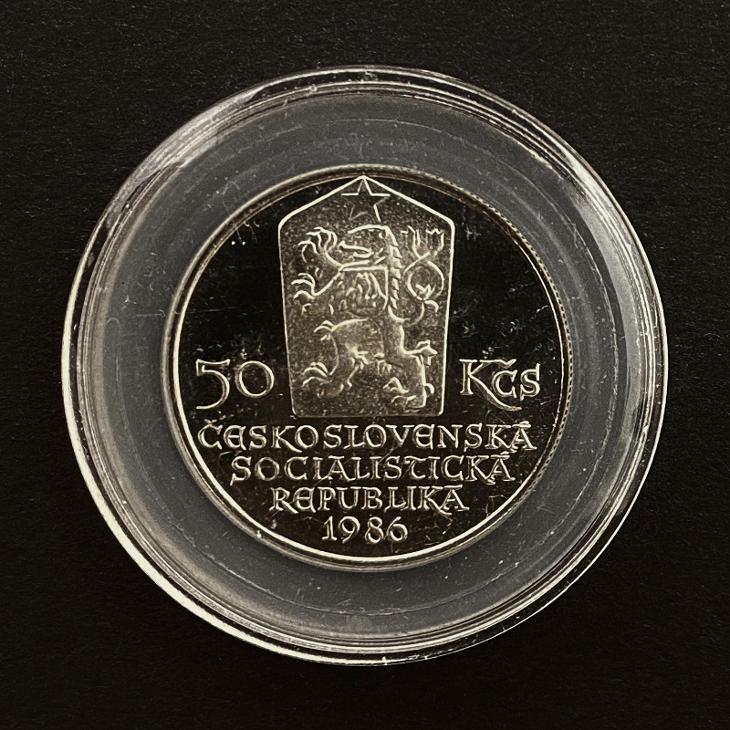 Stříbrná pamětní mince 50 Kčs – Bratislava 1986 proof - Numismatika Česko