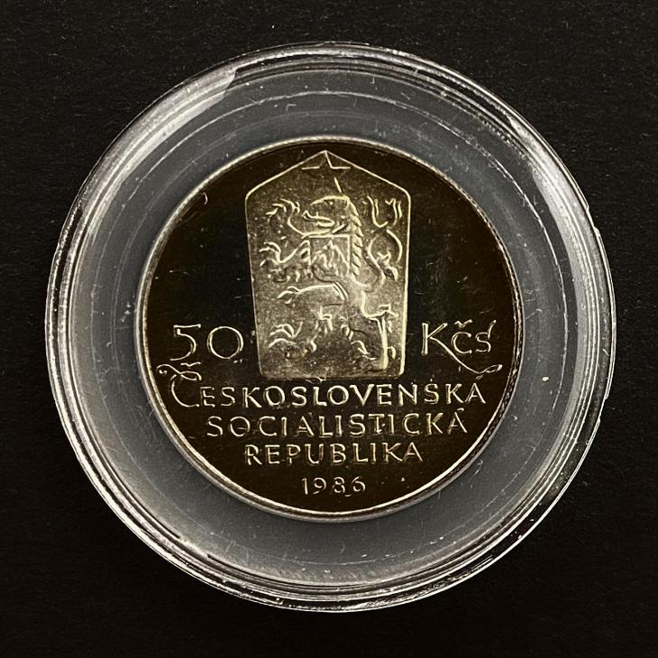 Stříbrná pamětní mince 50 Kčs – Telč 1986 proof