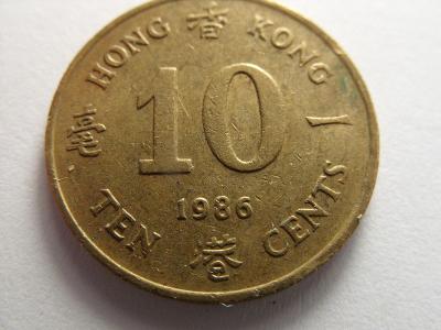 Honk Kong (Hongkong) , 10 Cents z roku 1986