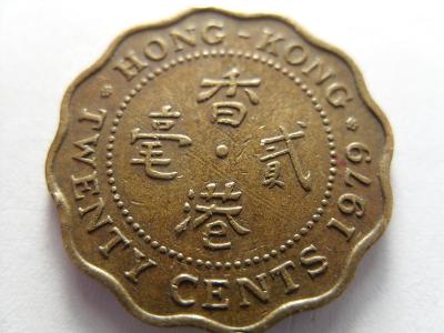 Honk Kong (Hongkong) , 20 Cents z roku 1979