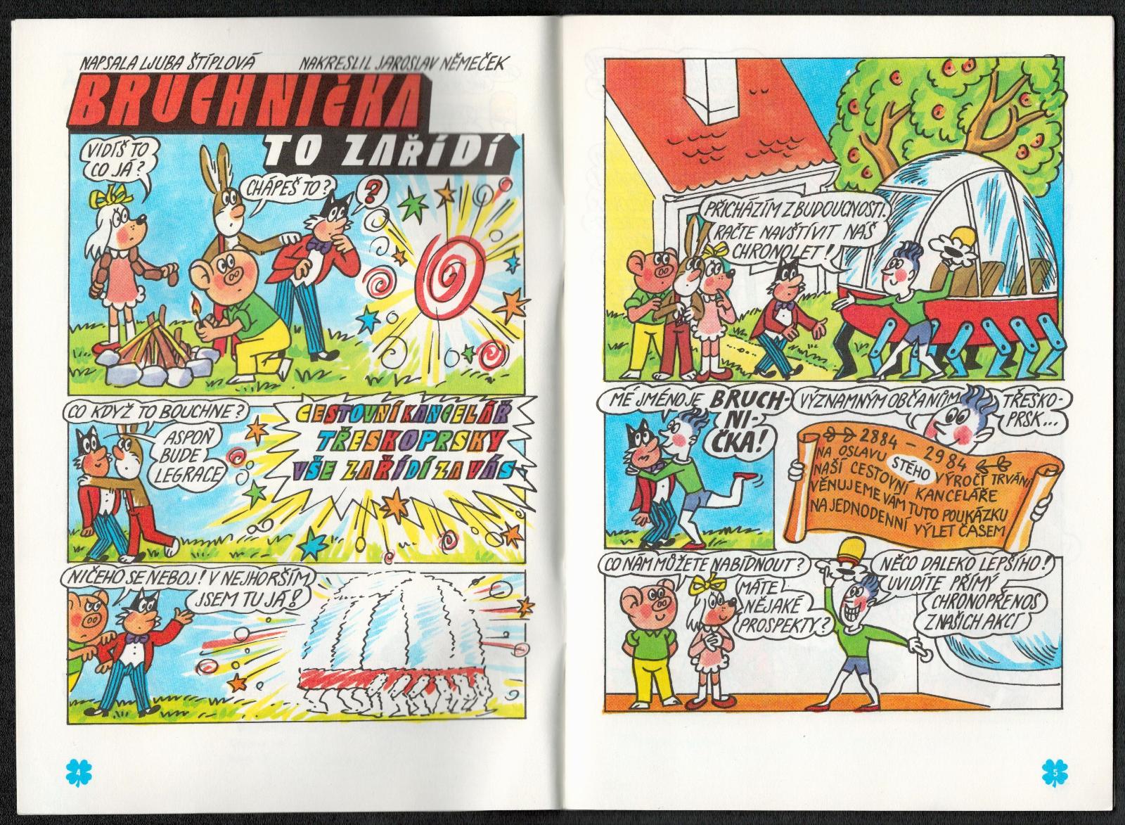 ČSSR, komiks Čtyřlístek, 1984, č. 121 Bruchnička to zařídí, pěkný stav - Knihy a časopisy