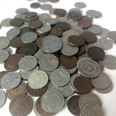 Soubor 133 drobných R-U mincí z let 1893-1918 /různé haléře a filléry