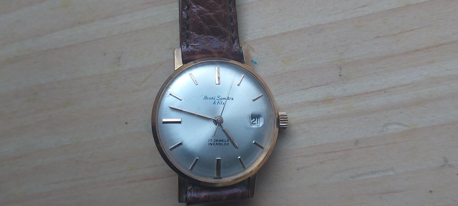 Henry Sandos 17 Jewels - úplně nové hodinky ze 70 let. - Starožitnosti