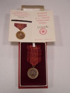 Pamětní medaile k 25. výročí Vítězného února