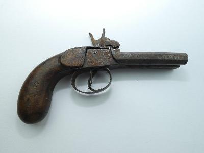 Starožitná perkusní pistole - dvouhlavňové provedení