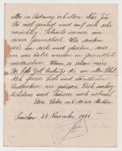 Německo, Koncentrační tábor Dachau, 2stránkový dopis zaslaný 20.1.1944