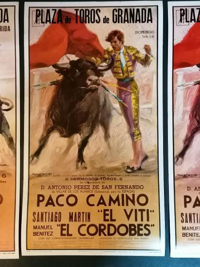 St. originál plakáty býčí zápasy PLAZA-TOROS DE GRANADA 1977