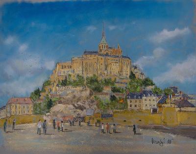 Obraz Mont saint michel, cca 50x40cm, pastel