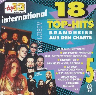 18 TOP HITS INTERNATIONAL 5/93 CD ALBUM 1993.