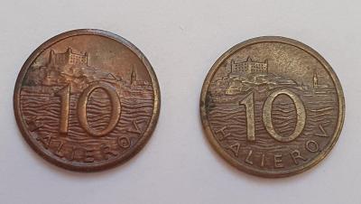 10 halierov 1939    a   10 halierov 1942    -  mince Slovenského štátu