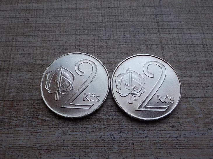 2 Kčs 1991 - LUXUSNÍ - obě mincovny! - Numismatika Česko