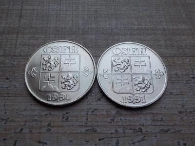 5 Kčs 1991 - LUXUSNÍ - obě mincovny!