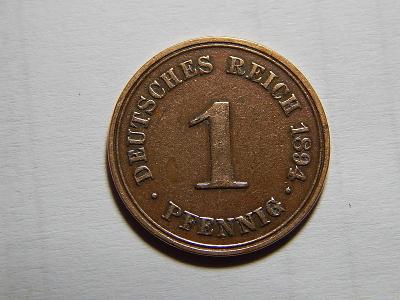 Německo Císařství 1 Pfennig 1894 A XF č05630