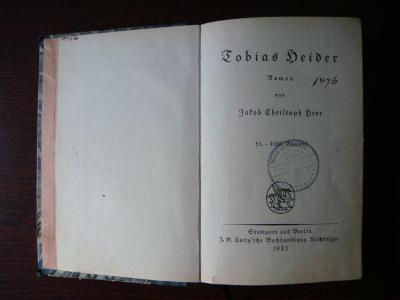 Kniha; knížka; Tobias Heider; Heer; 1923; román; německá; Německo