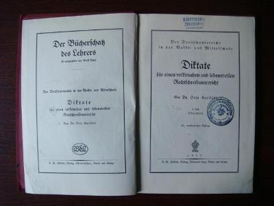 Kniha; knížka; Diktate; 1937; základní škola Zlaté Hory; německá; Něm
