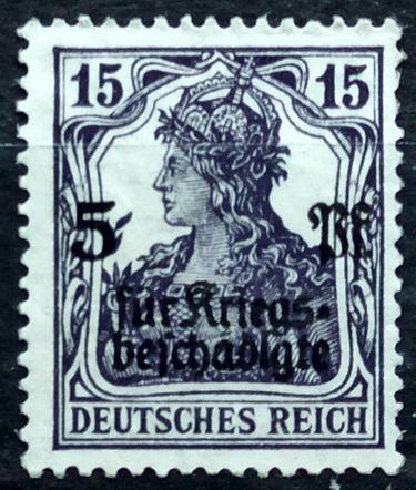 DEUTSCHES REICH: MiNr.106 Germania 5pf+15pf přetisk (*) 1919