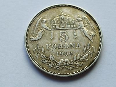 mince rakousko-uhersko 5 Koruna 1900 K.B. stříbro, vzácná a hledaná!!!