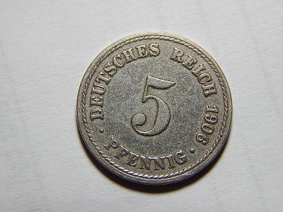 Německo Císařství 5 Pfennig 1906 A XF č05631