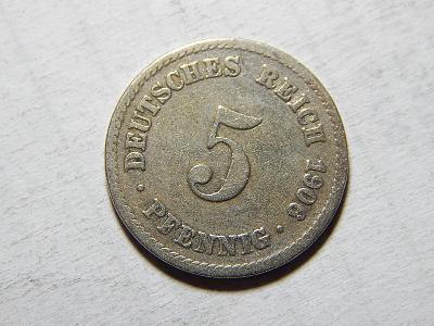 Německo Císařství 5 Pfennig 1906 A XF č05800