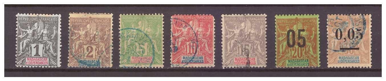 Madagaskar 1896-1902 - sestava 7 známek