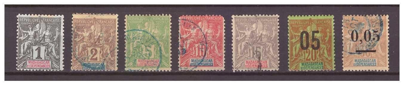 Madagaskar 1896-1902 - sestava 7 známek - Známky
