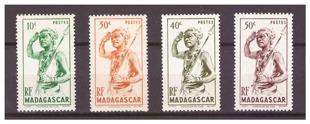 Madagaskar 1946 "People and Animals Def. Issue (1946)" Michel 387-390