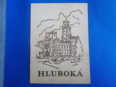Dřevěná pohlednice dýha Zámek Hluboká Firma Sudul